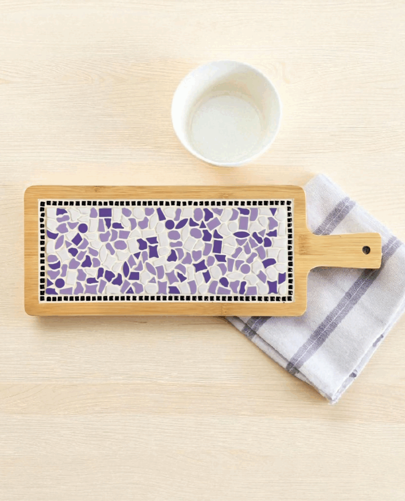 borrelplank mozaïek paars-wit-violet
