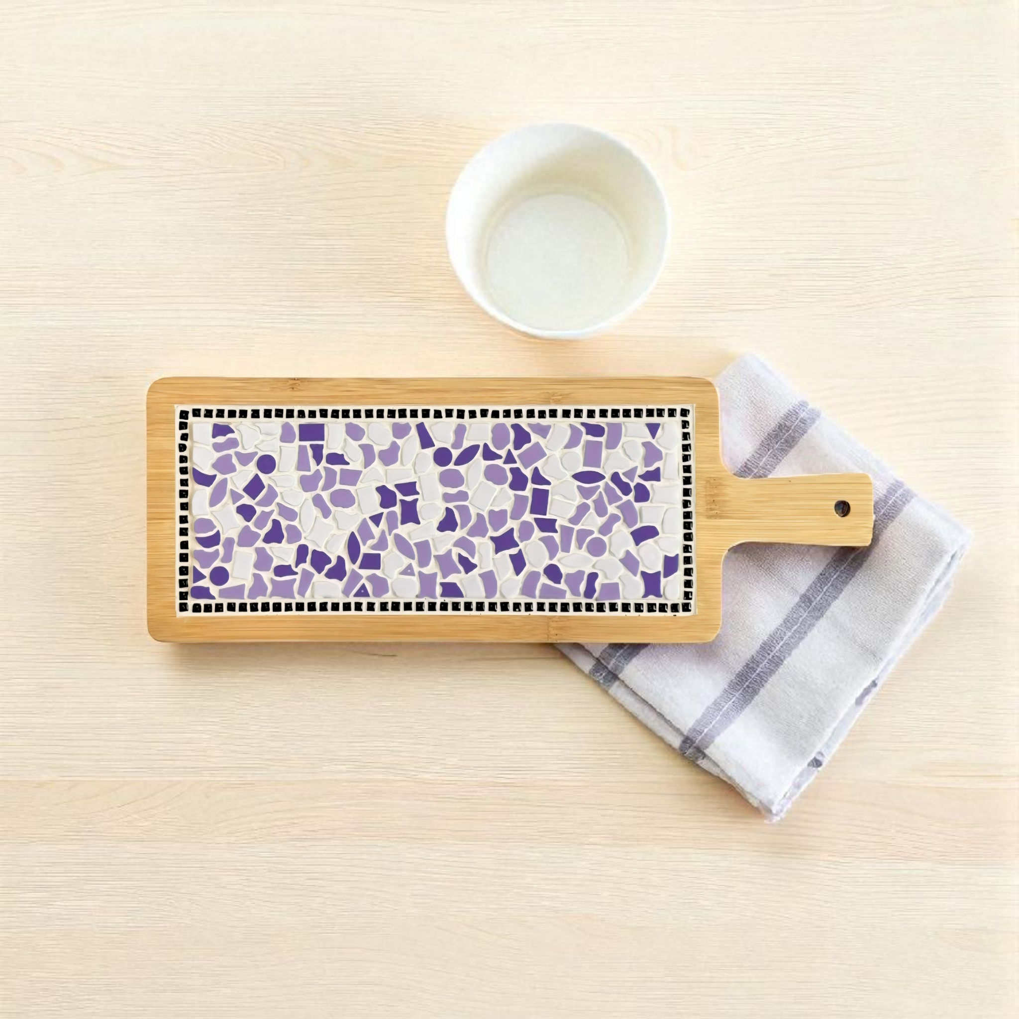 borrelplank mozaïek paars-wit-violet