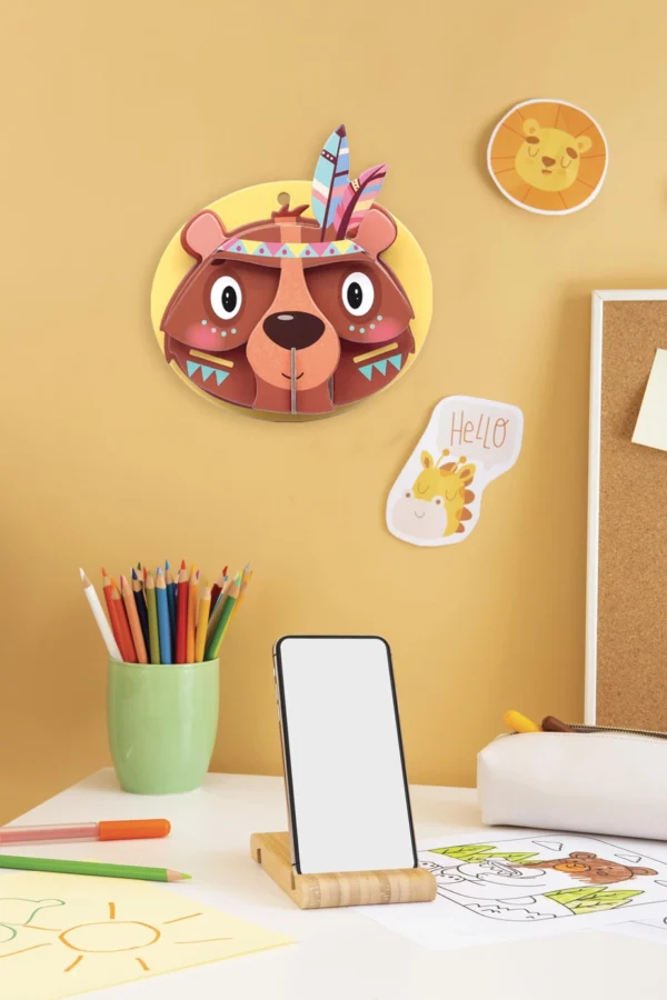 workshoppakket kartonnen kinderkamerdecoratie - kartonnen beer