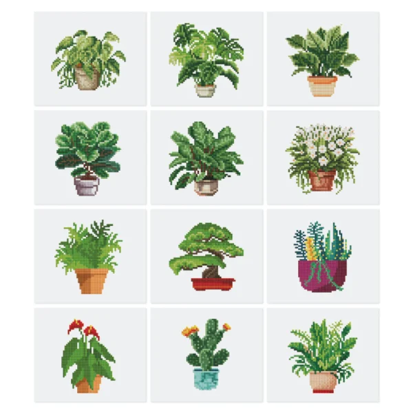 Workshoppakket diamond painting planten