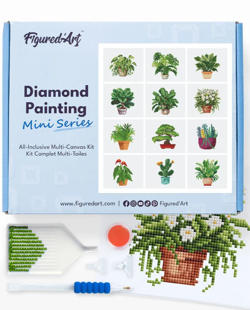 Workshoppakket diamond painting planten