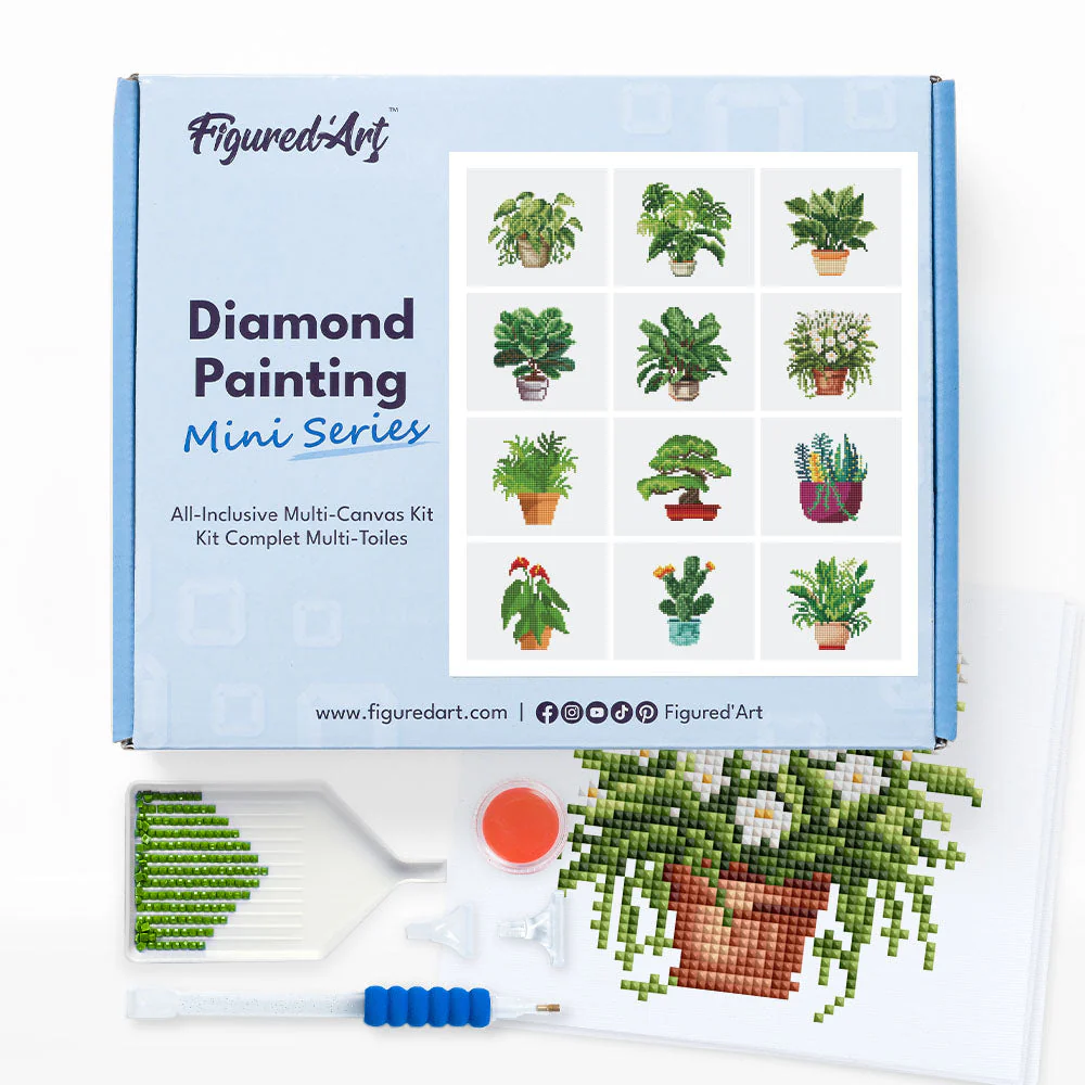 Workshoppakket diamond painting planten