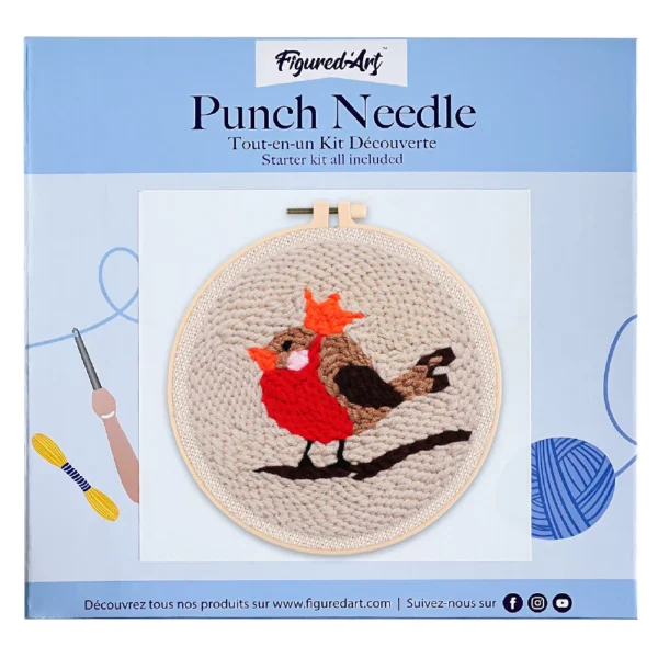 Workshoppakket punchneedle - roodborstje