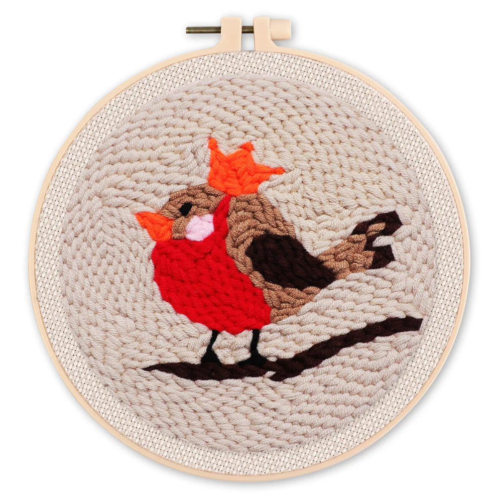 Punchneedle roodborstje - workshoppakket
